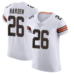 Cleveland Browns Men's Elite White Vapor Jersey (26 Myles Harden)