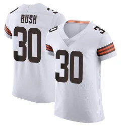 Cleveland Browns Men's Elite White Vapor Jersey (30 Devin Bush)