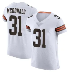 Cleveland Browns Men's Elite White Vapor Jersey (31 Cade McDonald)