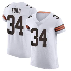 Cleveland Browns Men's Elite White Vapor Jersey (34 Jerome Ford)