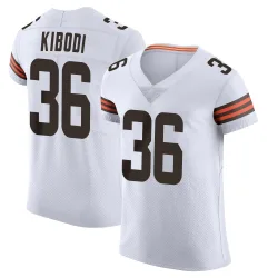 Cleveland Browns Men's Elite White Vapor Jersey (36 Jacob Kibodi)