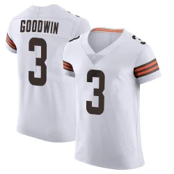 Cleveland Browns Men's Elite White Vapor Jersey (3 Marquise Goodwin)