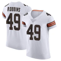 Cleveland Browns Men's Elite White Vapor Jersey (49 Aidan Robbins)