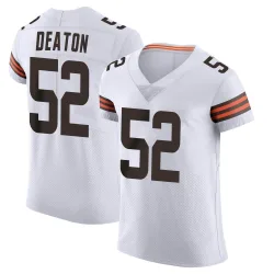 Cleveland Browns Men's Elite White Vapor Jersey (52 Dawson Deaton)