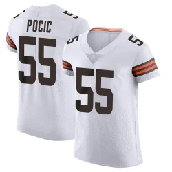 Cleveland Browns Men's Elite White Vapor Jersey (55 Ethan Pocic)