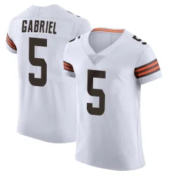 Cleveland Browns Men's Elite White Vapor Jersey (5 Dillon Gabriel)
