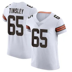 Cleveland Browns Men's Elite White Vapor Jersey (65 Dartanyan Tinsley)