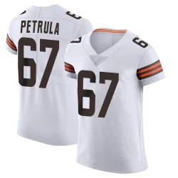 Cleveland Browns Men's Elite White Vapor Jersey (67 Ben Petrula)