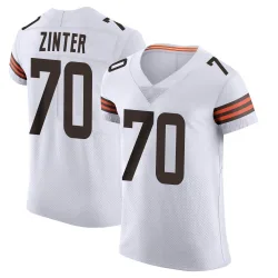 Cleveland Browns Men's Elite White Vapor Jersey (70 Zak Zinter)