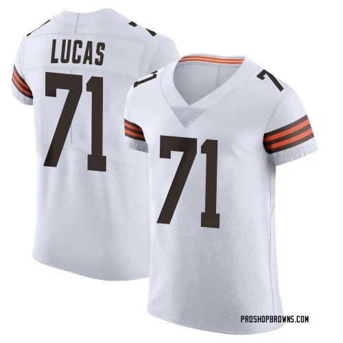 Cleveland Browns Men's Elite White Vapor Jersey (71 Cornelius Lucas)