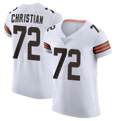 Cleveland Browns Men's Elite White Vapor Jersey (72 Geron Christian)