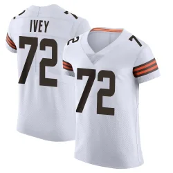 Cleveland Browns Men's Elite White Vapor Jersey (72 Jason Ivey)