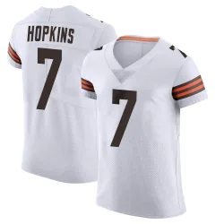 Cleveland Browns Men's Elite White Vapor Jersey (7 Dustin Hopkins)