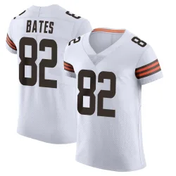 Cleveland Browns Men's Elite White Vapor Jersey (82 Brenden Bates)