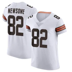 Cleveland Browns Men's Elite White Vapor Jersey (82 Ozzie Newsome)