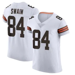 Cleveland Browns Men's Elite White Vapor Jersey (84 Geoff Swaim)