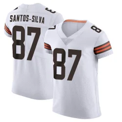 Cleveland Browns Men's Elite White Vapor Jersey (87 Marcus Santos-Silva)