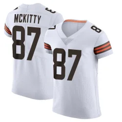 Cleveland Browns Men's Elite White Vapor Jersey (87 Tre' McKitty)