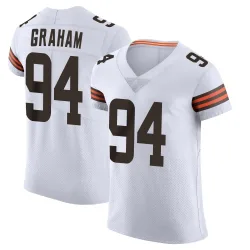 Cleveland Browns Men's Elite White Vapor Jersey (94 Mason Graham)