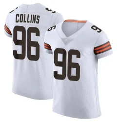 Cleveland Browns Men's Elite White Vapor Jersey (96 Maliek Collins)