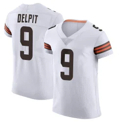 Cleveland Browns Men's Elite White Vapor Jersey (9 Grant Delpit)