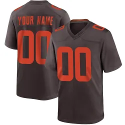 Cleveland Browns Men's Game Brown Alternate Jersey (00 Custom)