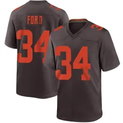 Cleveland Browns Men's Game Brown Alternate Jersey (34 Jerome Ford)