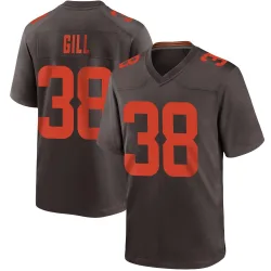 Cleveland Browns Men's Game Brown Alternate Jersey (38 Jaelen Gill)