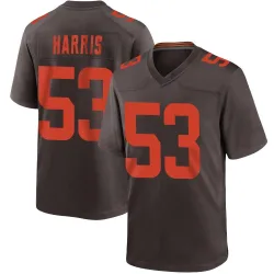 Cleveland Browns Men's Game Brown Alternate Jersey (53 Nick Harris)