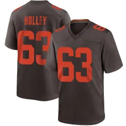 Cleveland Browns Men's Game Brown Alternate Jersey (63 Ralph Holley)