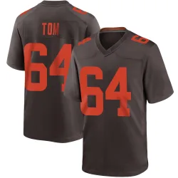 Cleveland Browns Men's Game Brown Alternate Jersey (64 Cameron Tom)