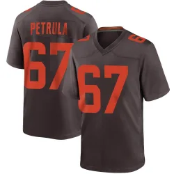 Cleveland Browns Men's Game Brown Alternate Jersey (67 Ben Petrula)