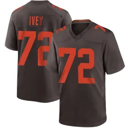 Cleveland Browns Men's Game Brown Alternate Jersey (72 Jason Ivey)