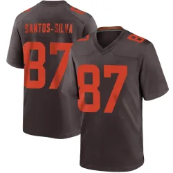 Cleveland Browns Men's Game Brown Alternate Jersey (87 Marcus Santos-Silva)