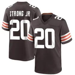 Cleveland Browns Men's Game Brown Team Color Jersey (20 Pierre Strong Jr.)