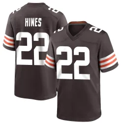 Cleveland Browns Men's Game Brown Team Color Jersey (22 Nyheim Hines)