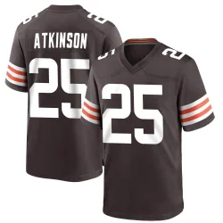 Cleveland Browns Men's Game Brown Team Color Jersey (25 George Atkinson)