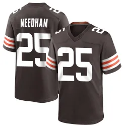 Cleveland Browns Men's Game Brown Team Color Jersey (25 Nik Needham)