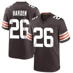 Cleveland Browns Men's Game Brown Team Color Jersey (26 Myles Harden)