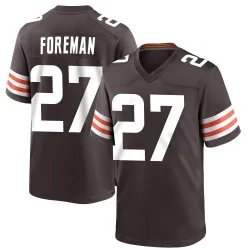 Cleveland Browns Men's Game Brown Team Color Jersey (27 D'Onta Foreman)