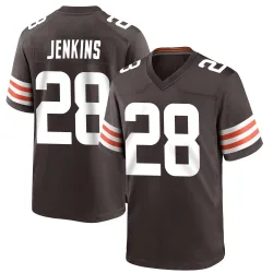 Cleveland Browns Men's Game Brown Team Color Jersey (28 Rayshawn Jenkins)