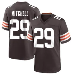 Cleveland Browns Men's Game Brown Team Color Jersey (29 Cameron Mitchell)
