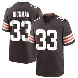Cleveland Browns Men's Game Brown Team Color Jersey (33 Ronnie Hickman)