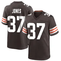 Cleveland Browns Men's Game Brown Team Color Jersey (37 Dom Jones)