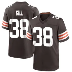 Cleveland Browns Men's Game Brown Team Color Jersey (38 Jaelen Gill)