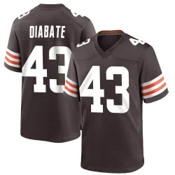 Cleveland Browns Men's Game Brown Team Color Jersey (43 Mohamoud Diabate)
