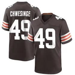 Cleveland Browns Men's Game Brown Team Color Jersey (49 Carson Schwesinger)