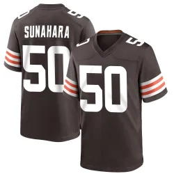 Cleveland Browns Men's Game Brown Team Color Jersey (50 Rex Sunahara)