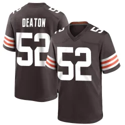 Cleveland Browns Men's Game Brown Team Color Jersey (52 Dawson Deaton)