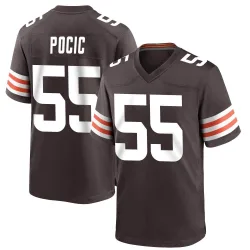 Cleveland Browns Men's Game Brown Team Color Jersey (55 Ethan Pocic)